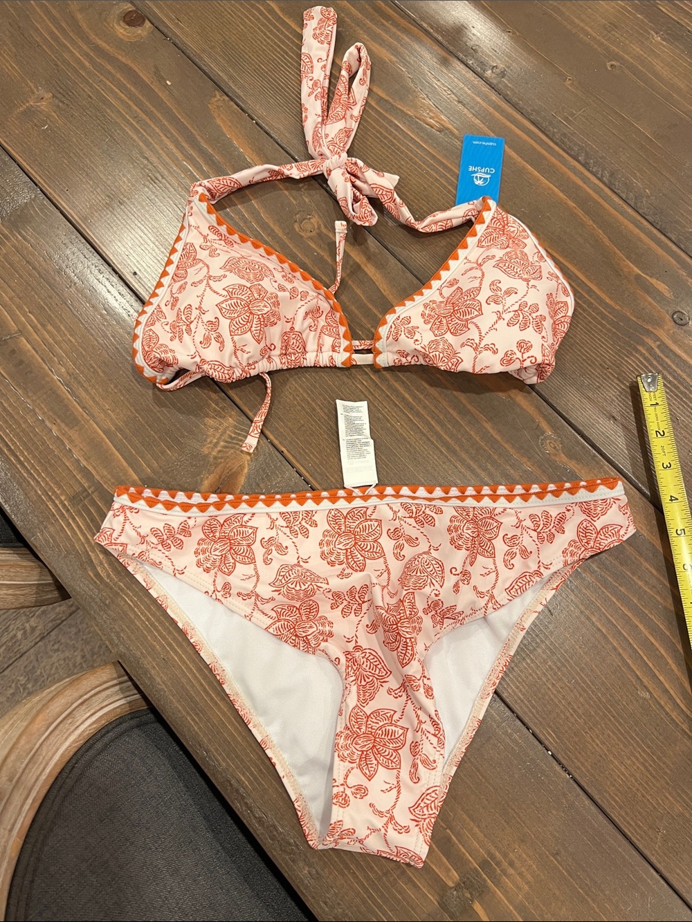 Cupshe orange and cream bikini set